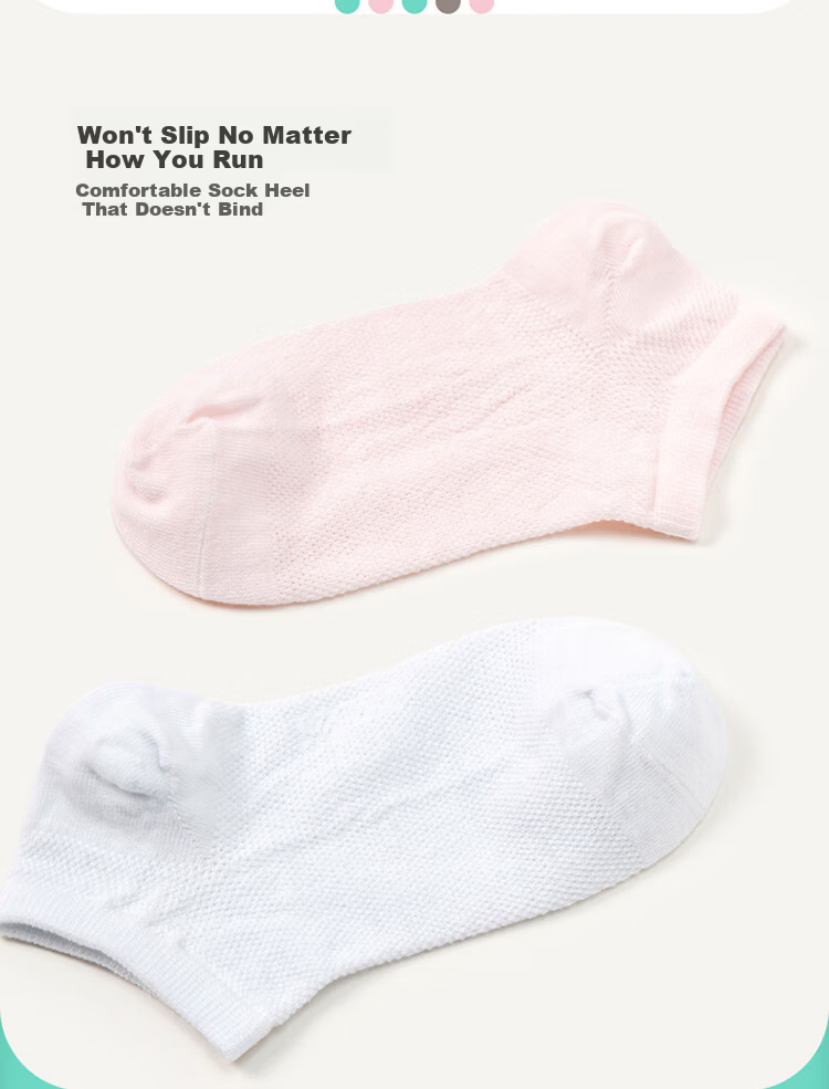 Jiusuiban Children's Socks Girls A-Class Thin Breathable Cotton Ankle Socks High Elastic Non-Slip Odor-Resistant Sports Socks for Middle School Students 8