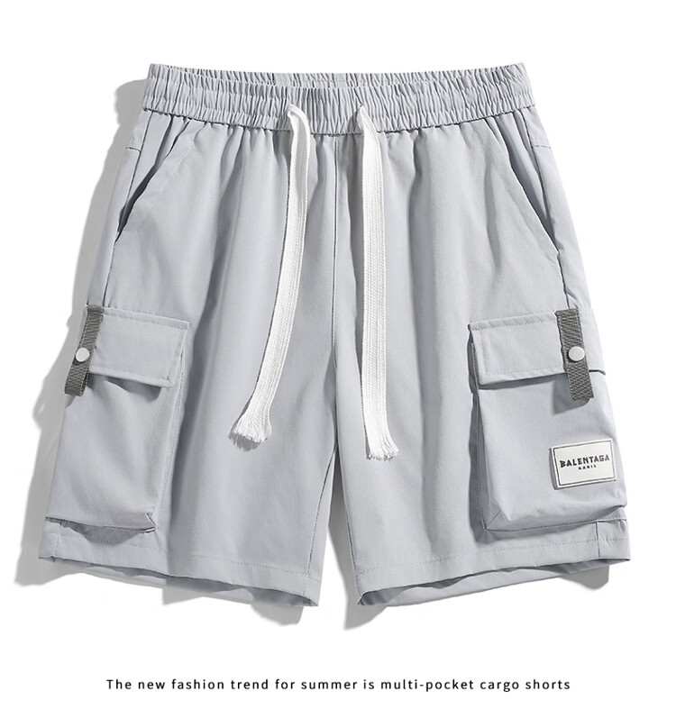 GLM Men's Summer Casual Cargo Shorts Loose Fit Trendy Five-Point Pants 14