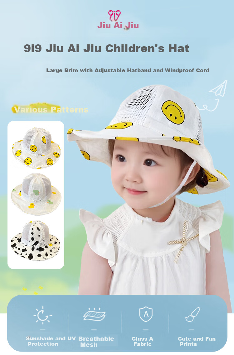 9i9 Baby Summer Mesh Fisherman Hat Sun Protection Breathable Bucket Hat for 0-2 Years A160 Blue 1