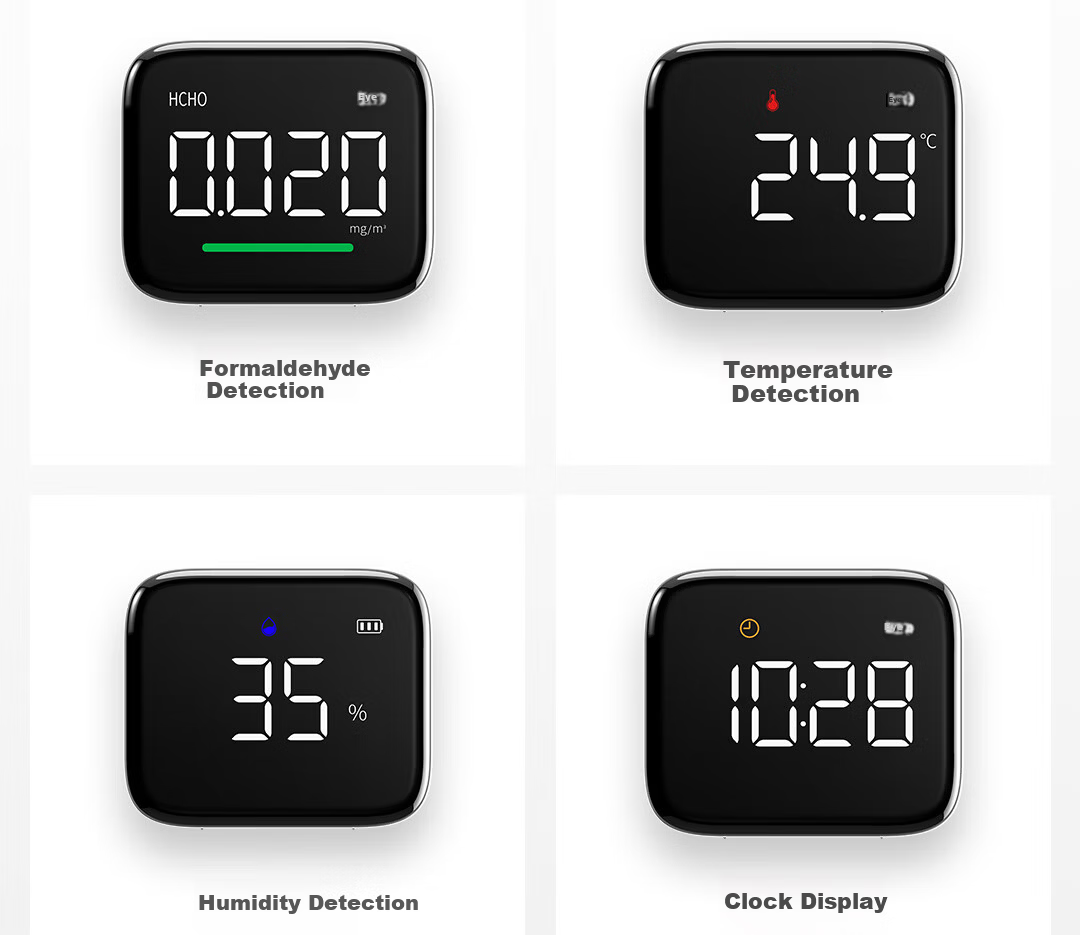DUKA Formaldehyde Detector Home Formaldehyde Tester Air Quality Monitor Temperature Humidity Meter Clock Mijia Smart HF1 8