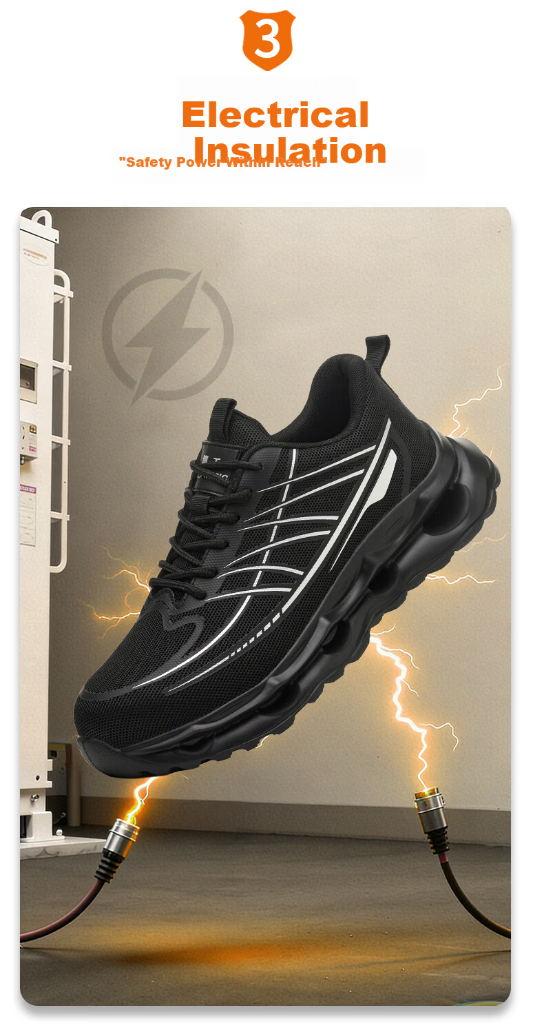 AOWANG Ultra-Light Soft Sole Safety Work Shoes Anti-Smash Anti-Puncture Insulated 10KV Wide Toe Comfortable Protective Electrician Shoes AW-925-45 11
