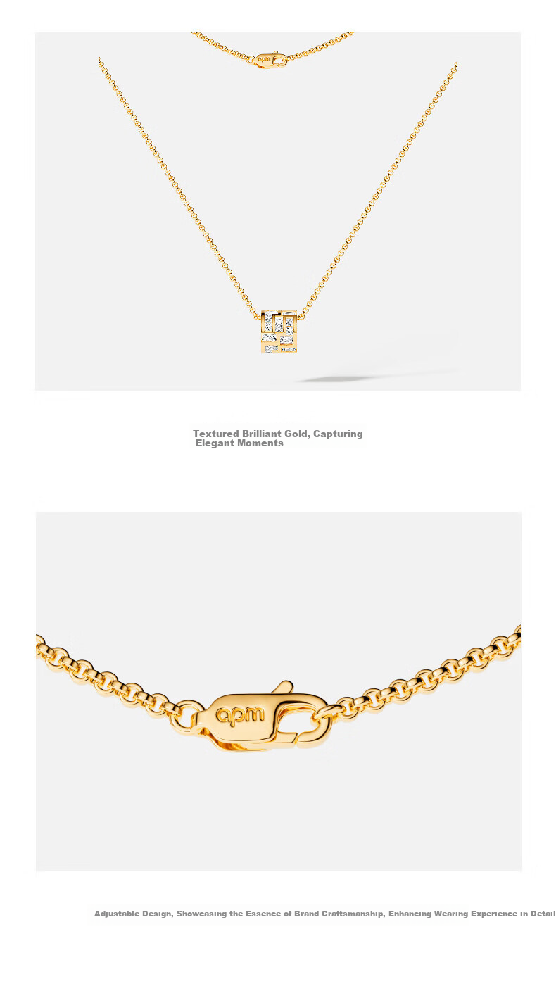 APM Monaco Adjustable Ice Cube Petite Waist Necklace for Women - Gift for Girlfriend, Wife, Birthday, Yang Zi Style 2