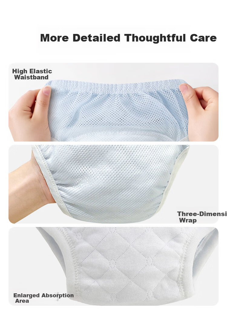Aibao Baby Potty Training Pants Pure Cotton Diaper Cover Baby Waterproof Pants Diapers for Boys 2 Pieces Size 100 S821 10
