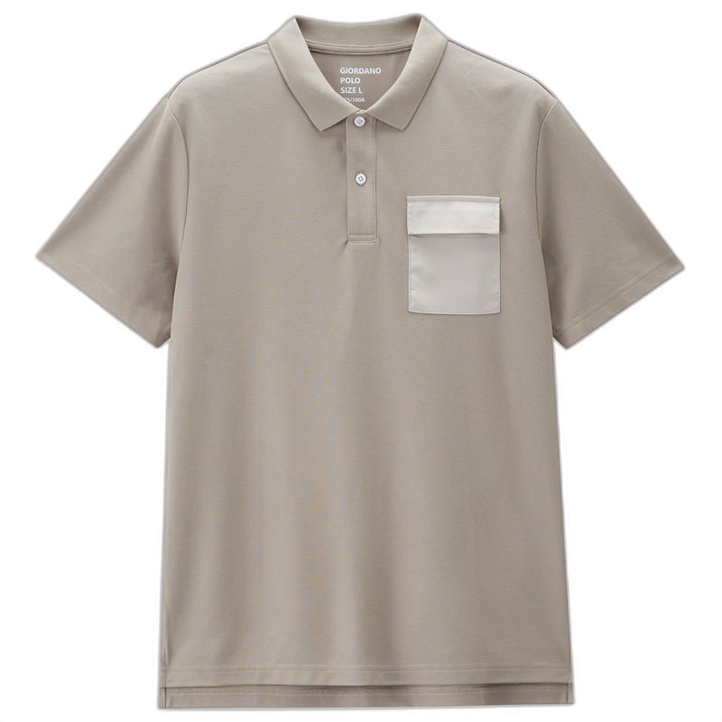 Giordano 2026 Summer High-Tech Cooling Sun Protection Color-Block Pocket Collar Short Sleeve Polo Shirt Men 01016393