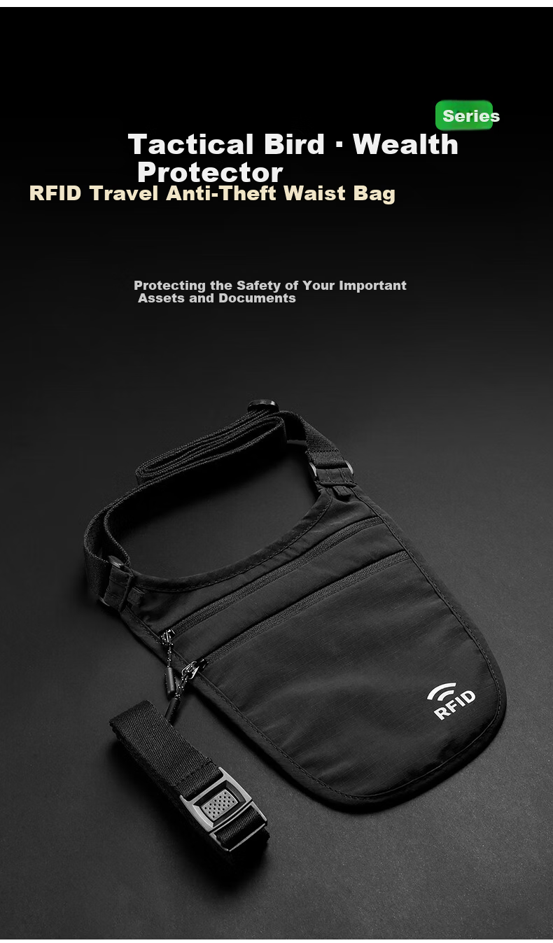 Tactical Bird Guardian RFID Anti-Theft Waist Bag Outdoor Phone Bag Travel Backpack Slim Invisible ID Key Holder 2