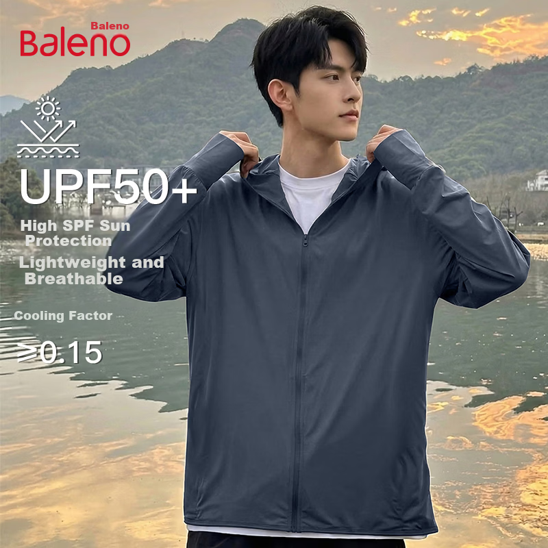 Baleno Men's Summer 2026 New Cooling Skin Jacket UPF50+ Outdoor Sun Protection Hooded Coat