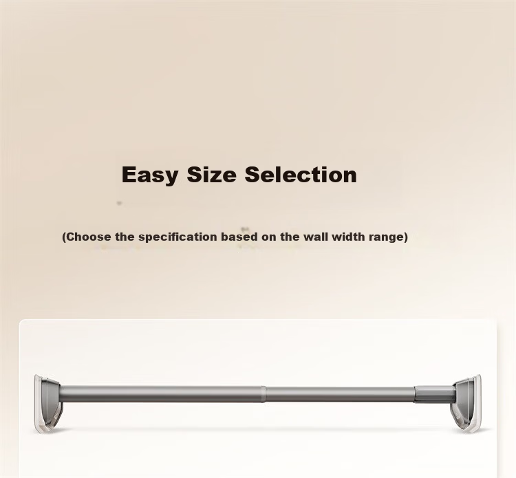 Submarine No-Drill Telescopic Clothes Drying Rod Shower Curtain Rod 304 Stainless Steel Balcony Wardrobe Clothes Rack Support 70-120cm 19