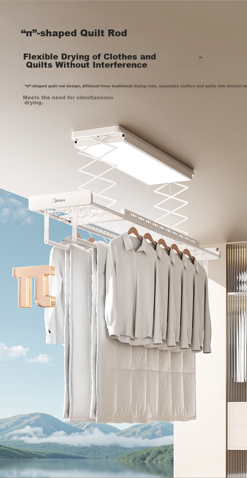 Midea Electric Clothes Drying Rack Smart Voice-Controlled Lift Ultra-Thin Dryer DH01LMAX 9