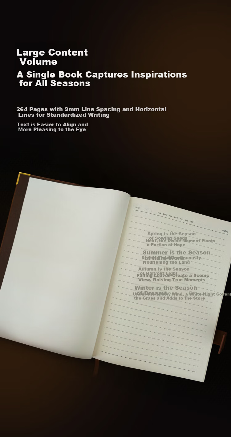 HERO A5 Business Notebook Thickened Hard Cover Soft Leather Simple High-End Gift Meeting Portable Office Stationery Lined Tearable Diary Journal Binder 6