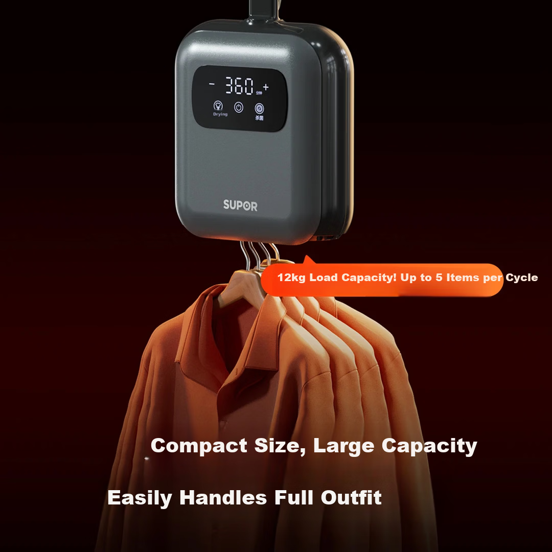 Supor【Price Protection 618】Small Household Travel Clothes Dryer Folding Portable Underwear Sterilizer and Mite Removal Machine White Peach Milk Tea 27L