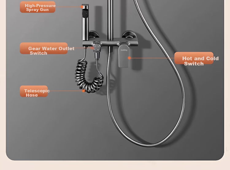 ILeddog [Germany] All-Copper Body Shower Set Home Bathroom Bath Shower Head Complete Set SL-003 19