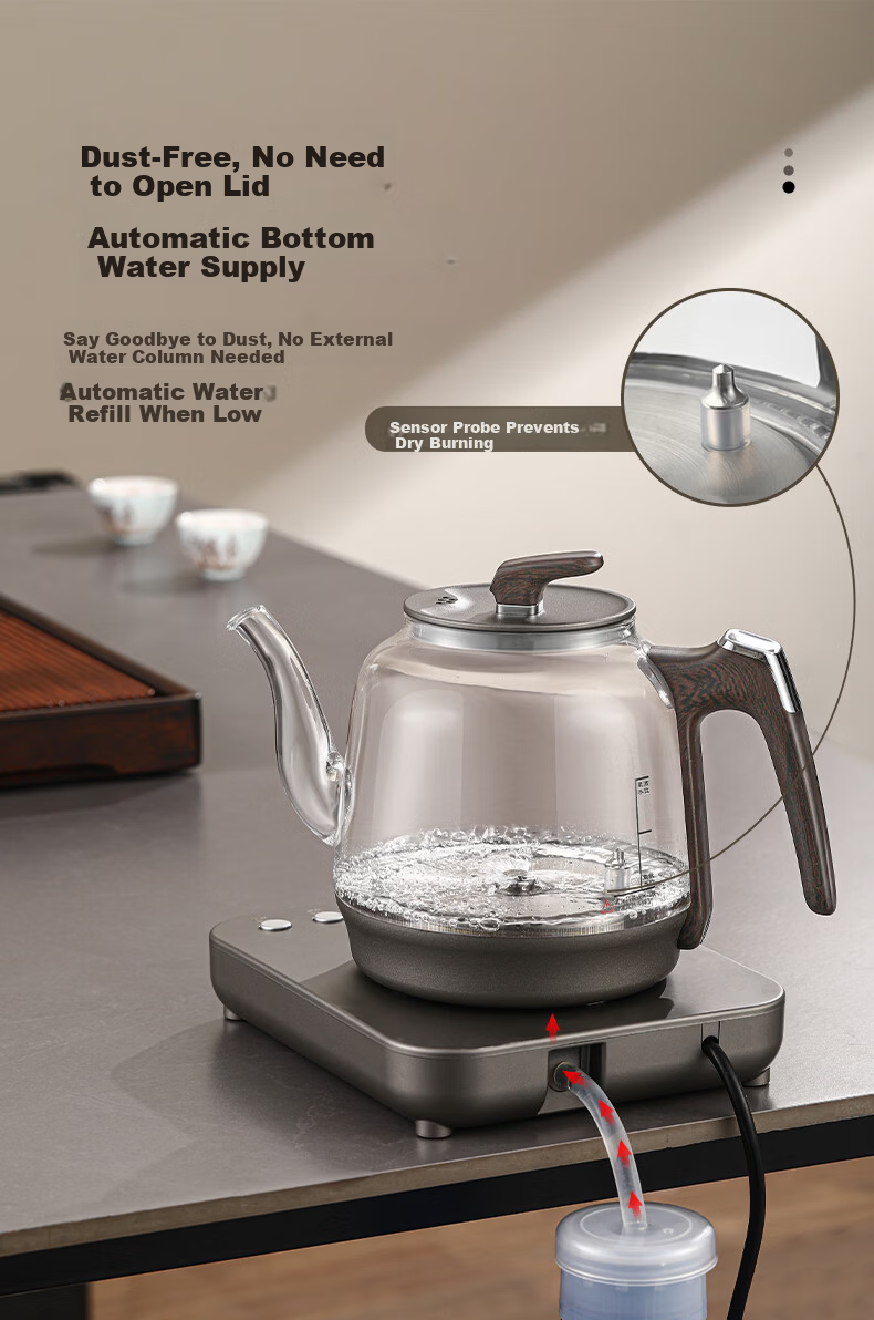 Biooner Fully Automatic Water Filling Electric Kettle Glass Kettle 1L Tea Table Integrated Tea Table Tea Set Water Pump Electric Tea Stove RY-D8 3