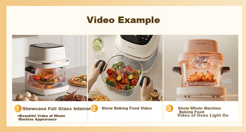 Joyoung Air Fryer, 2026 New Space Capsule Design, All-Glass, Zero Coating, Stainless Steel, Visible Touchscreen, No Flipping Required, 5.8L Capacity, Multi-Functional Home Use [Same Model As Used in Food Competitions] 1