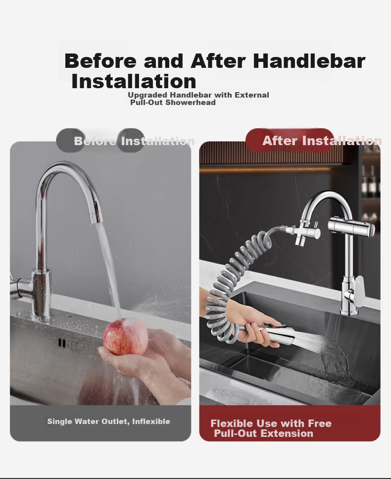 HSPA Kitchen Faucet Extender Sink Lengthened Retractable Pull-Out Splash-Proof Pressure-Boosting Shower Head 5065 5