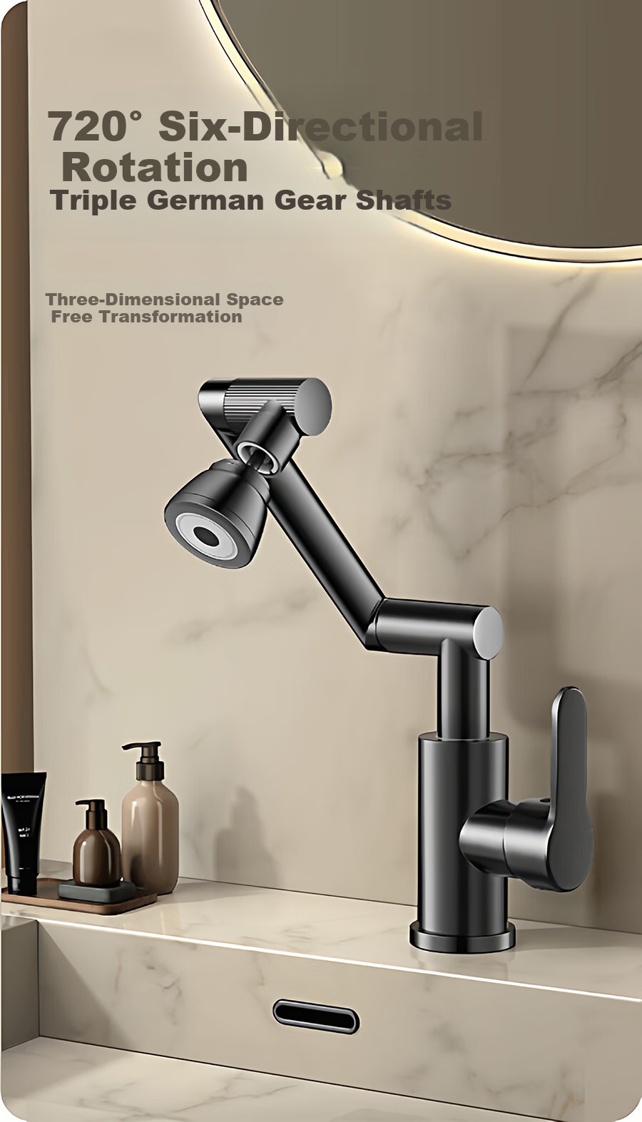Baihan Basin Faucet Bathroom Sink Faucet Hot and Cold Water Two-in-One 7
