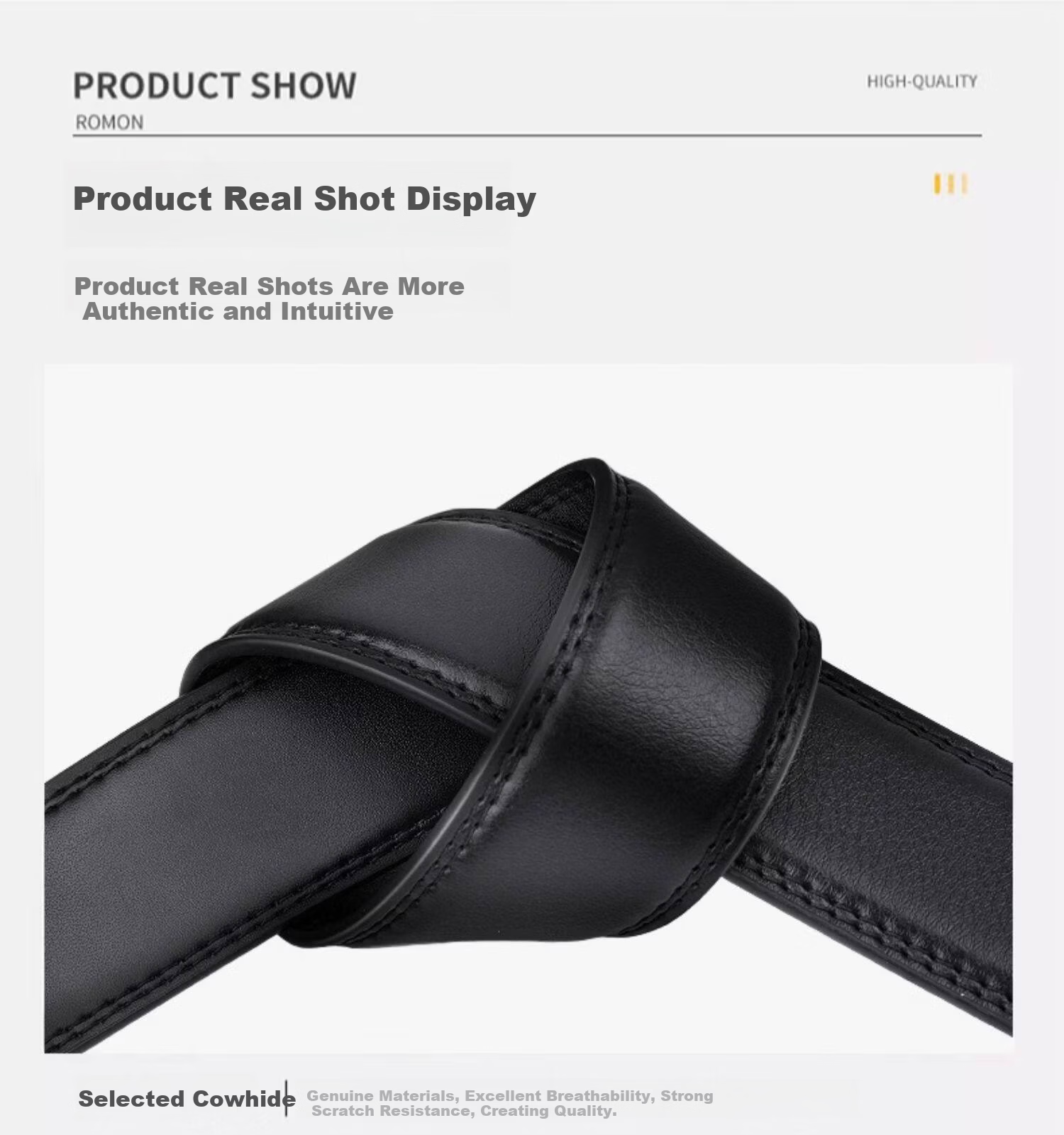 JIFANPAUL Genuine Leather Men's Automatic Buckle Cowhide Belt Casual Versatile 110cm Practical Birthday Gift for Dad 14