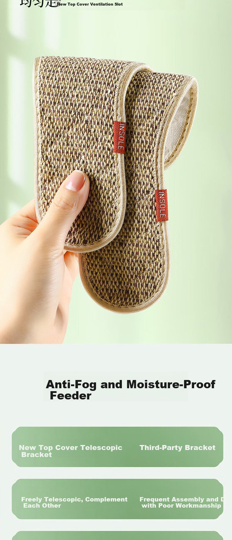 JVBV Mugwort Cotton-Linen Odor-Resistant Insoles for Men, Sweat-Absorbing, Breathable, Handmade Pure Cotton Fabric, Women's Leather Shoe Deodorizer with Long-Lasting Fragrance, Size 41 8
