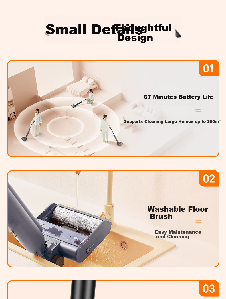 Supor Floor Washer K2 - 2-in-1 Wash and Mop Machine, Solid-Liquid Separation, Odorless, Quiet, Lightweight, Self-Propelled Electric Mop, Home Use, Starry Gray 32