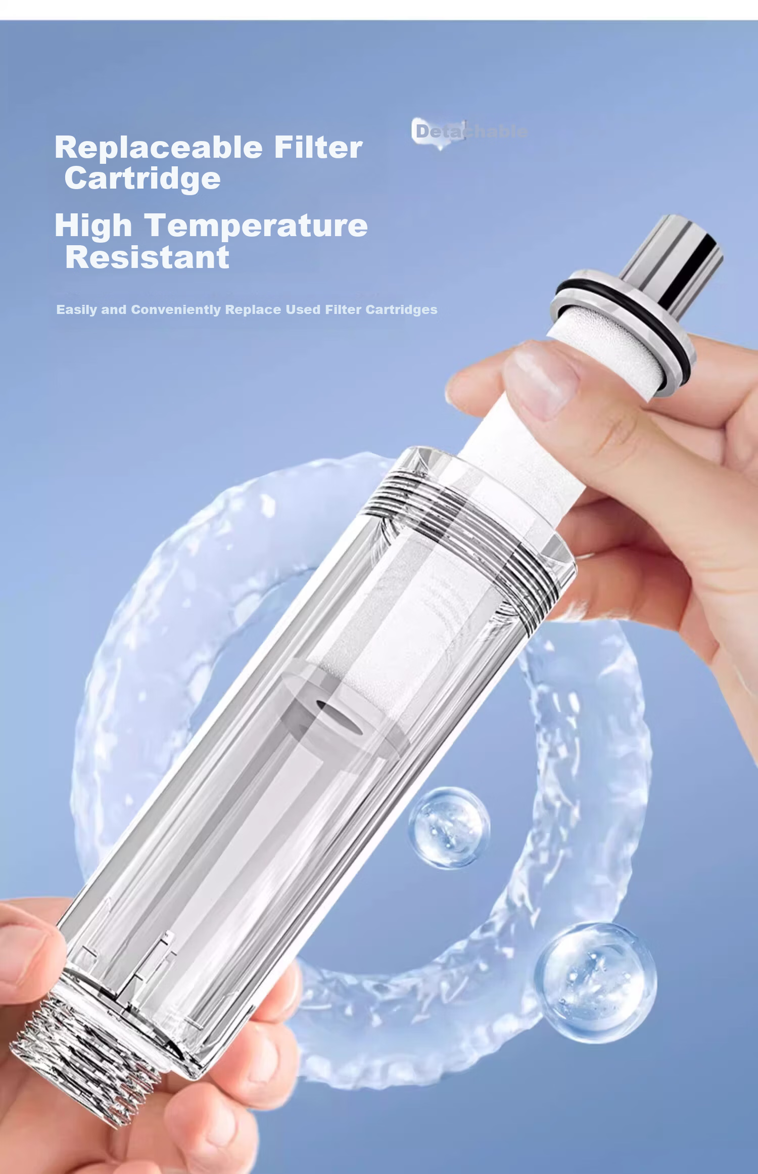 MUGE High-Pressure Filtered Shower Head with Chlorine Removal and Replaceable Filter Cartridge, Powerful Water Flow Handheld Showerhead 22