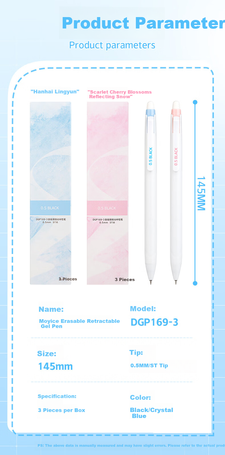 AIHAO Erasable Pen High-Value Thermal Erasable Retractable Pen 0.5mm Black 3-Pack for Primary School Exam Practice 9