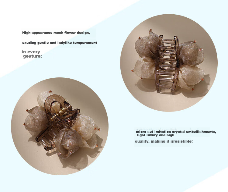 CHIMERA Luxury Half-Up Mesh Hair Claw Clip Age-Reducing Hair Accessory for Women Birthday Gift 3