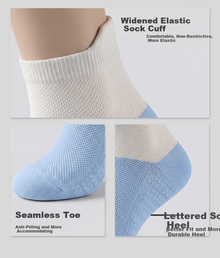 JEEP Children's Socks, Class A Summer Ultra-Thin, Mugwort Essential Oil, 100% Pure Cotton, 10A Antibacterial And Odor-Resistant, Mesh Breathable, for Boys And Girls 9