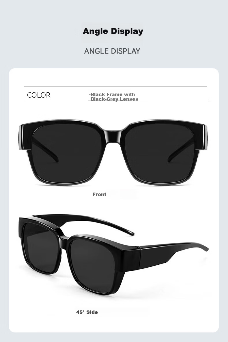 40,000 KM Myopia Clip-On Polarized UV Protection Sunglasses for Men, Driving Special, Compatible with Women's Frames 11