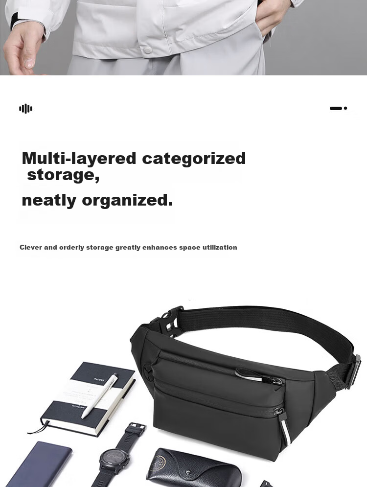 LOHAS Travel Running Waist Bag for Men, Phone Pouch, Waist Hanging Bag, Men's Chest Bag, Sports Cycling Small Bag, Multifunctional Marathon Gear 5