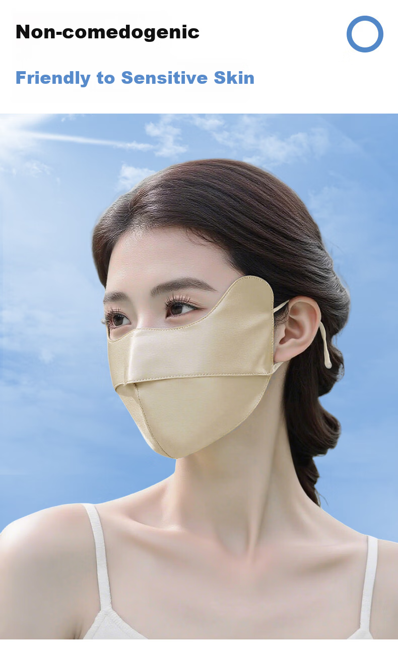 FitonTon Sunscreen Face Mask for Women 100% Mulberry Silk Summer Face Protection Sunshade UV Protection Cycling Mask 6