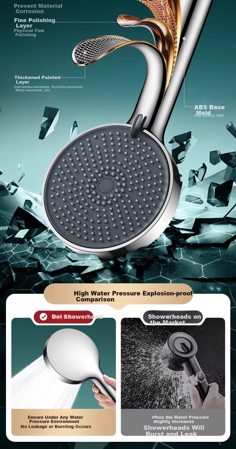Del 28-Year Brand Pressurized Shower Head Bathroom Five-Mode CD-20 Liquid Silicone 8