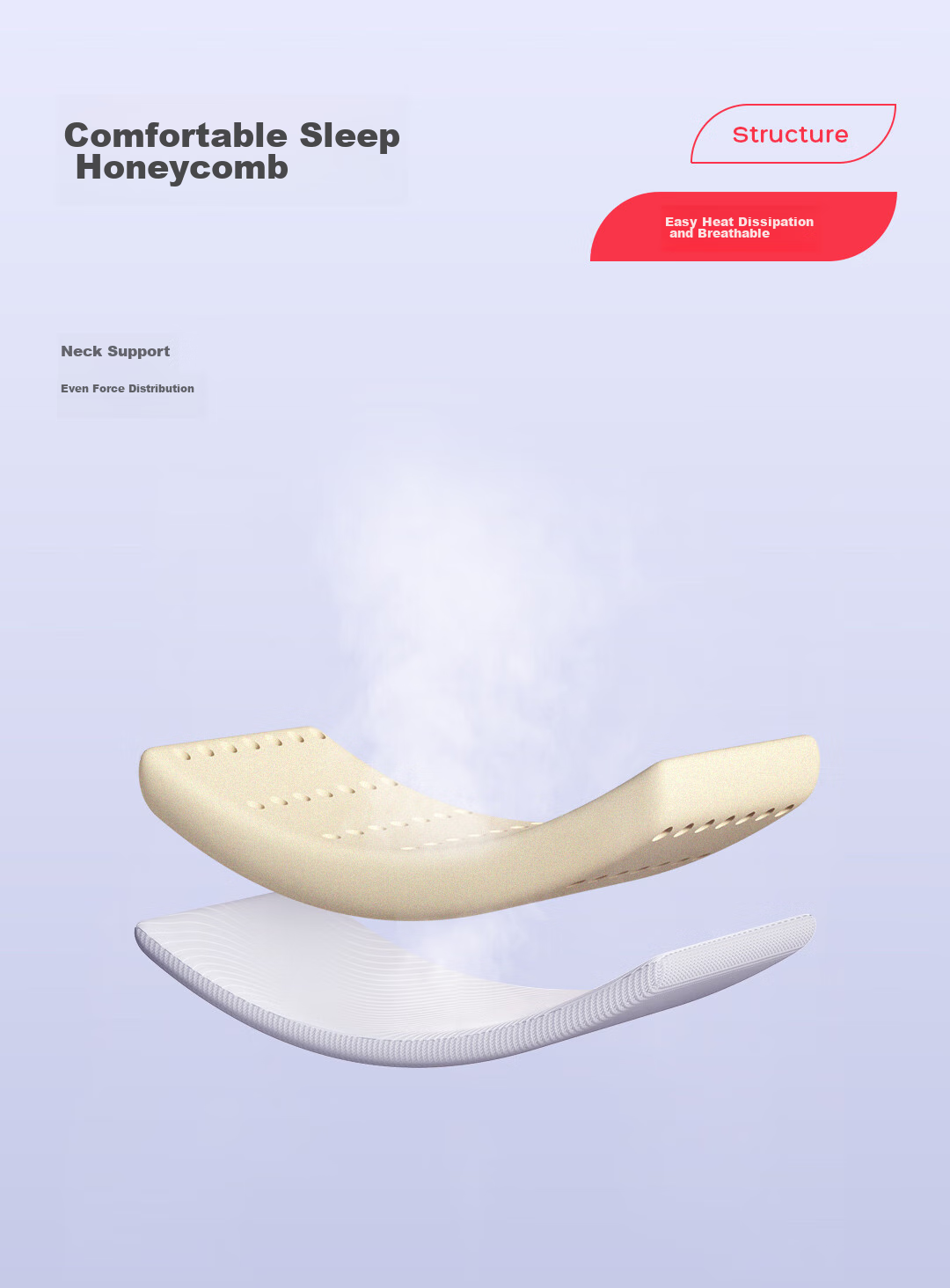 Yuanqicaihong Latex Pillow, 94% Natural Latex, Imported from Thailand, Adult Cervical Spine Support Pillow, Classic Wave Pillow 18