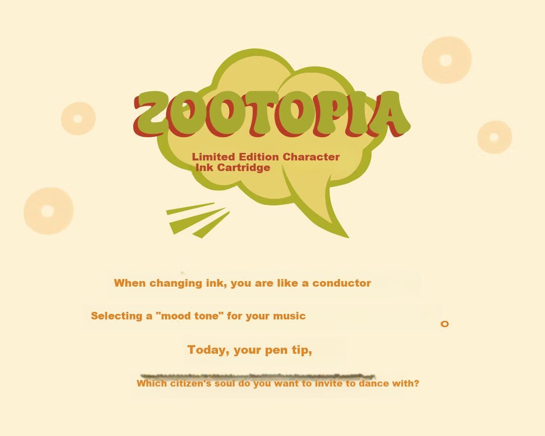 LAMY Ink Refill Zootopia IP Collaboration Non-Carbon Disposable Ink Cartridge Portable Fountain Pen Ink Chamber German Original Officer Clawhauser 1