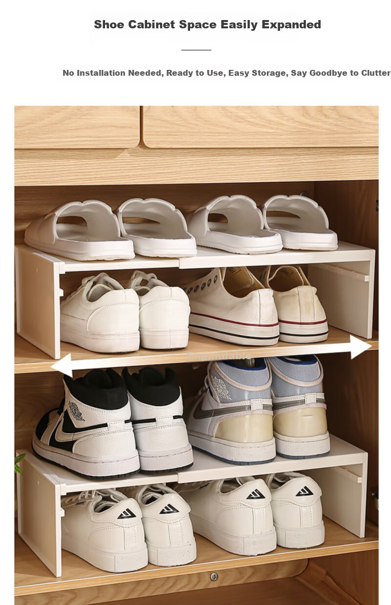 Hakkai Bird Expandable Shoe Cabinet Layered Divider Double-Layer Shoe Storage Rack Organizer Internal Shelf Partition 3