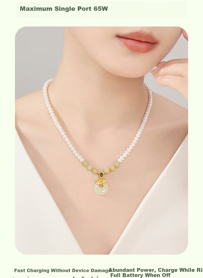 Lao Feng Xiang Pearl Necklace for Women Silver Pendant Chalcedony High-End Jewelry Anniversary Birthday Gift for Mom and Wife 9