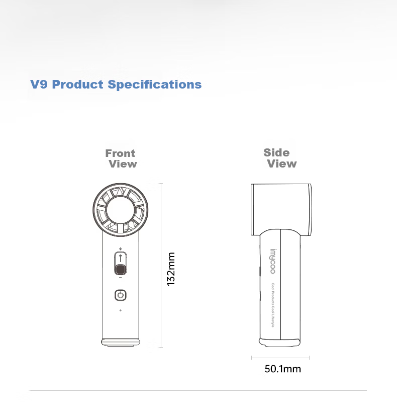 AIMIKU Handheld Mini Fan High-Speed Cooling Semiconductor USB Rechargeable Portable Outdoor Student Dormitory Long Battery Life 27