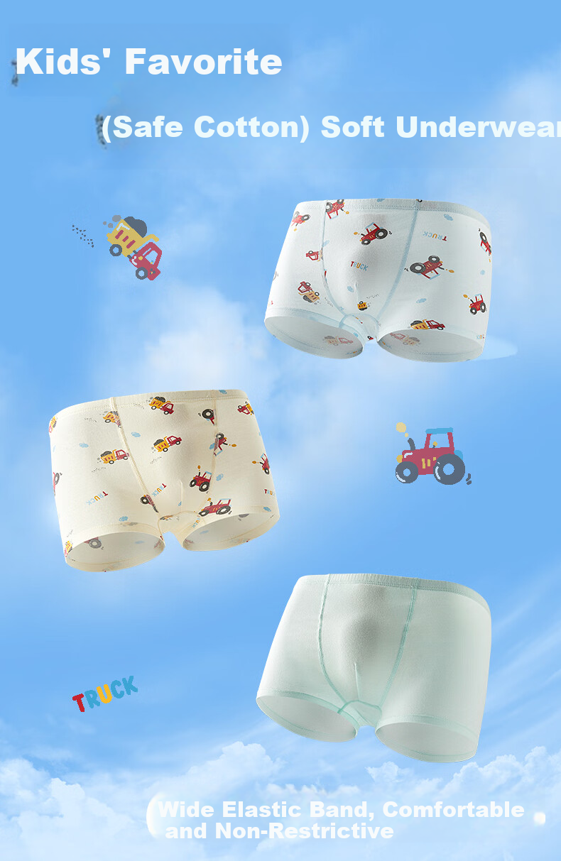 Gb Children's Underwear for Boys Aged 6-12, Jing Self-Operated Summer Breathable Elementary School Student Underwear, 10A Antibacterial Pure Cotton Baby Underwear 2