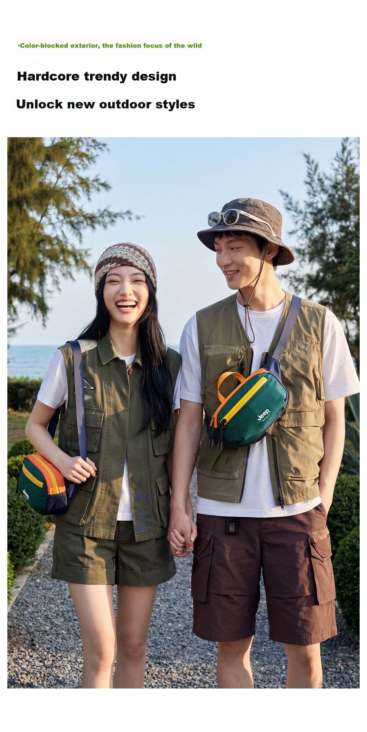 JEEP SPIRIT Outdoor Lightweight Chest Bag Men Outdoor Cycling Crossbody Bag Women Single Shoulder Sports Waist Bag Casual Small Phone Commuter Bag 2