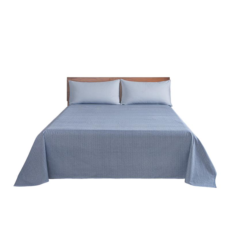 JD Jingzao Pure Cotton Coarse Fabric Cooling Bed Sheet Single Piece Class A Cotton Bedding 250*230cm Bamboo Mat Pattern
