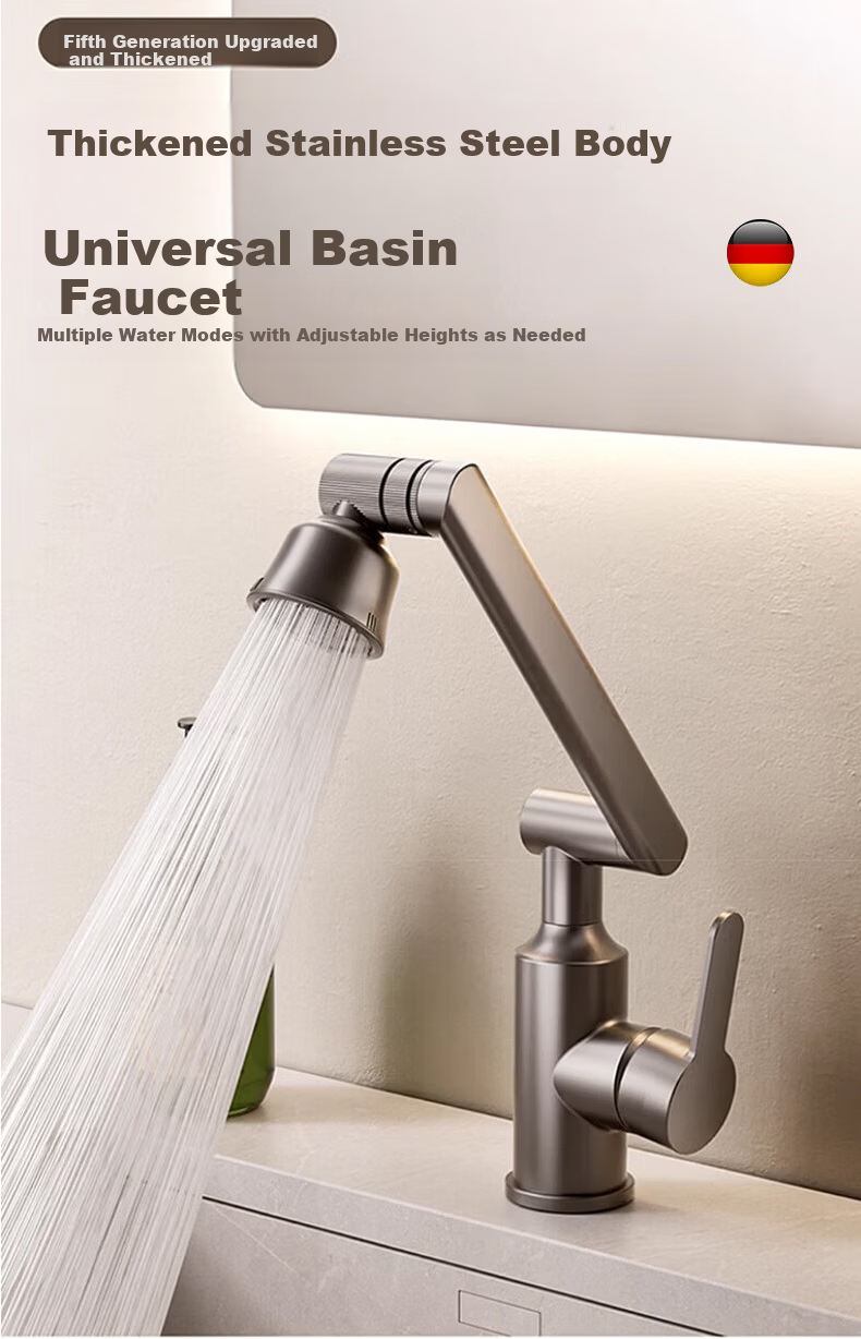 Rosecret Stainless Steel Basin Faucet Bathroom Sink Mixer Tap Hot and Cold Water Faucet Germany 4