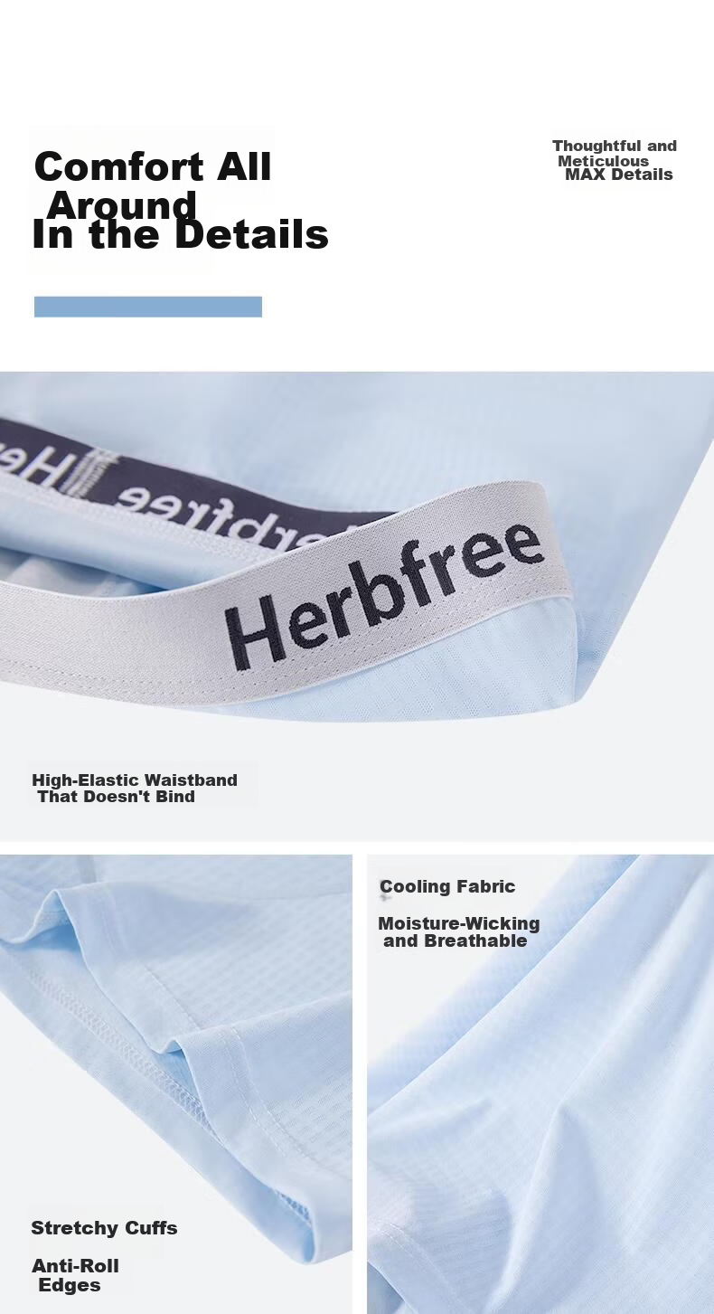 Herbal Original Color Lyocell Mulberry Silk Growth Period Youth "Glacier Underwear" 10A Antibacterial Moisture-Wicking Breathable Quick-Dry Summer 16