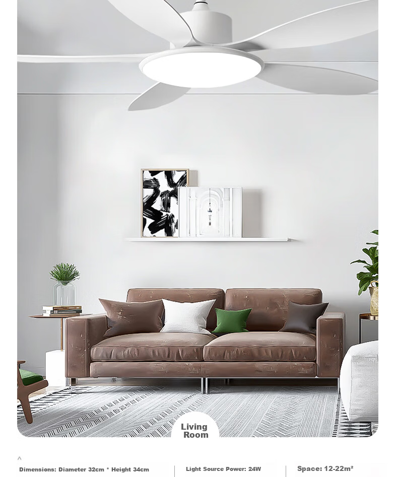 Airmate [With Installation] Ultra-thin Ceiling Fan Light Integrated Home Living Room High Wind Speed Fan Light Dining Room Ceiling Fan Bedroom 17