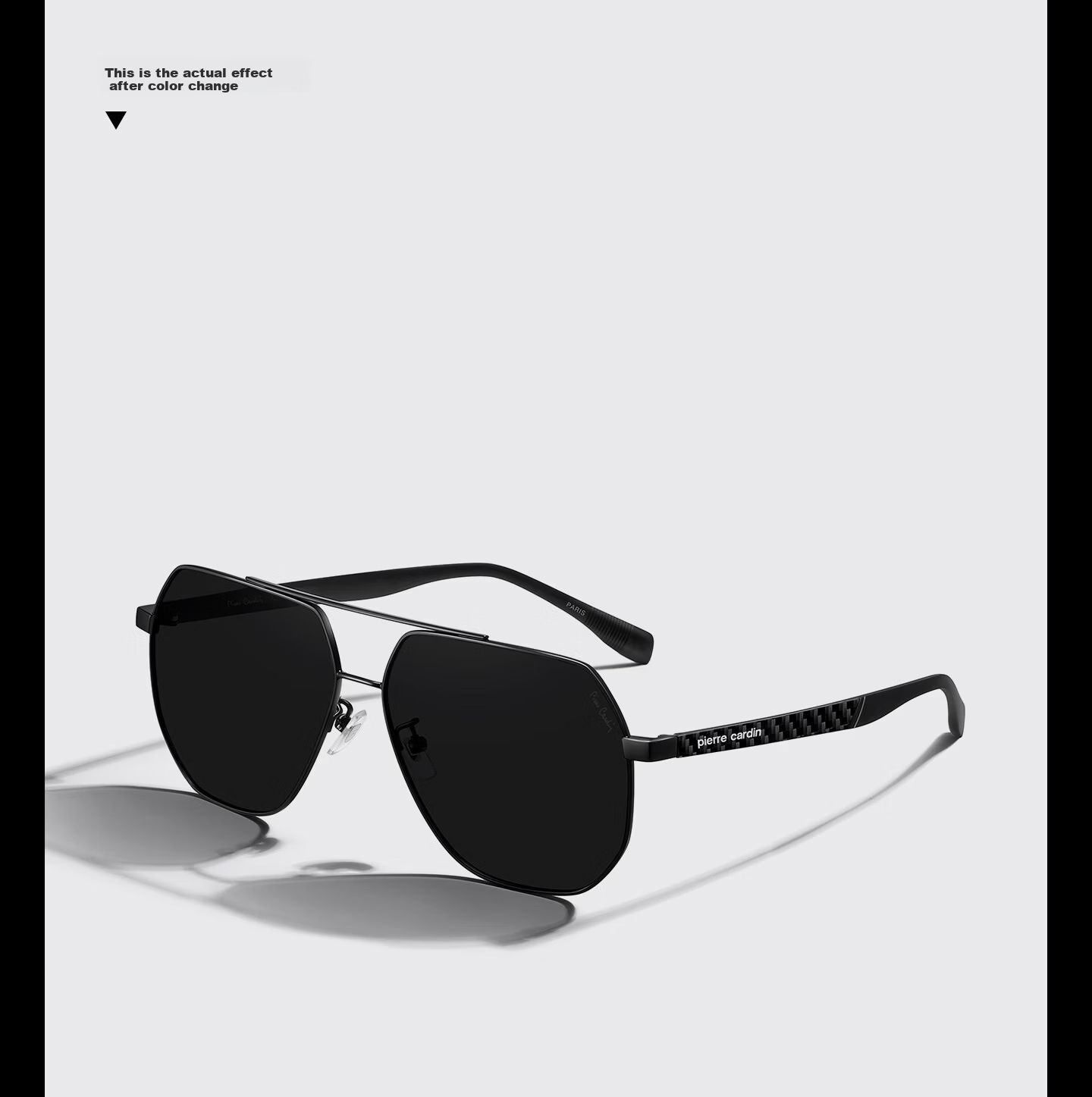 Pierre Cardin French Carbon Fiber Polarized Sunglasses Men Photochromic Day Night Driving Glasses New Model 29