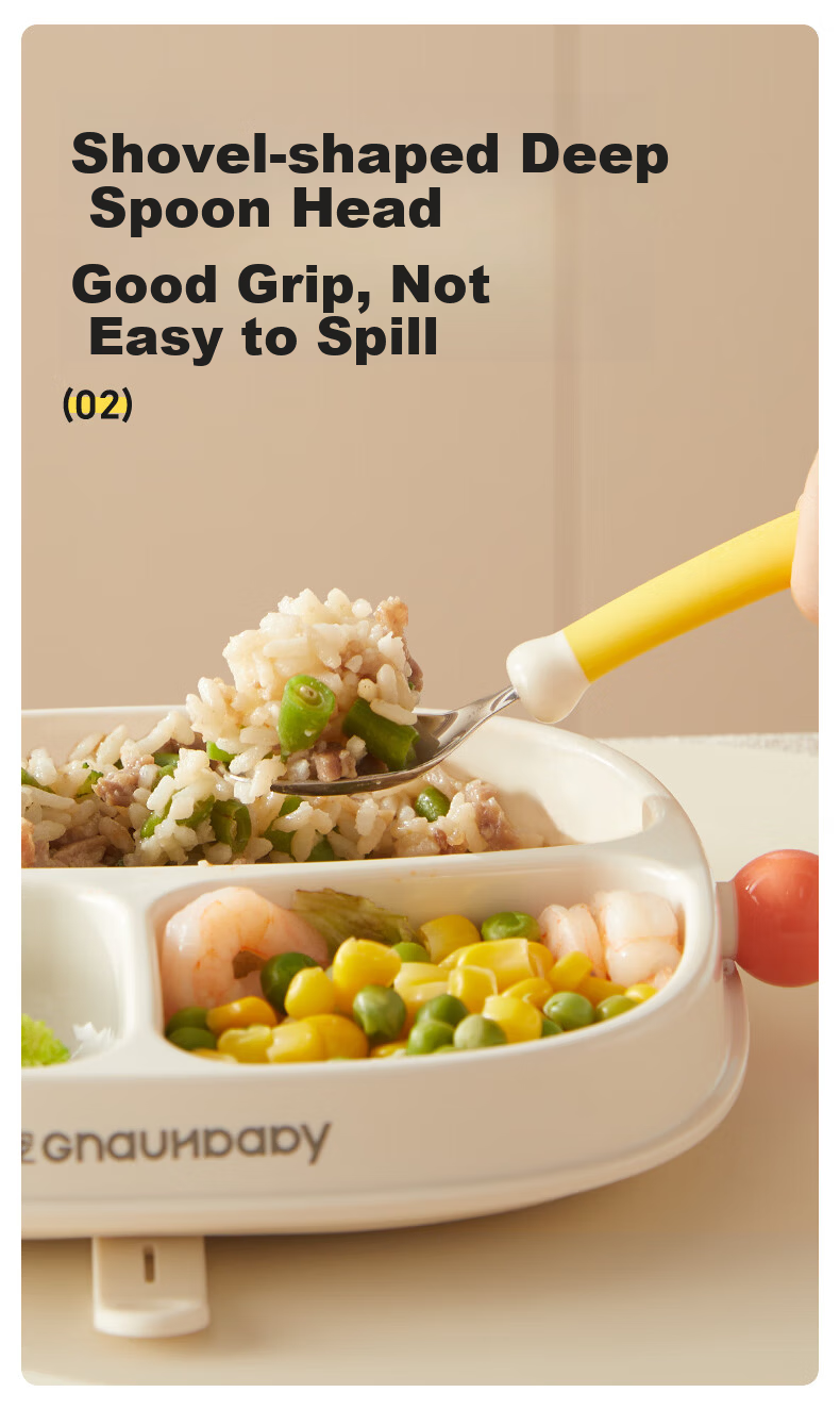 Huang Chong Baby Spoon Children's Day Gift One-Year-Old Self-Feeding Yuanbao Spoon Learning to Eat Training Supplementary Food Spoon 5