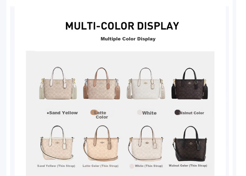 COACH Women's Small Thin Strap Handbag Shoulder Crossbody Tote Bag Sand Yellow CW032 Gift 3