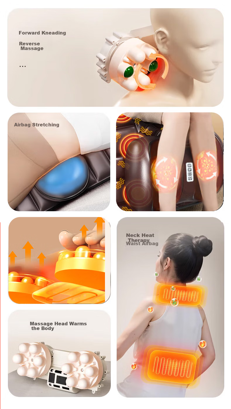 AUX Fully Automatic Kneading Massage Cushion C12 (Upgraded 8-Disc Massage) Multifunctional Home Full-Body Recliner Massage Chair for Waist, Back, and Legs – Birthday Gift for Parents 2