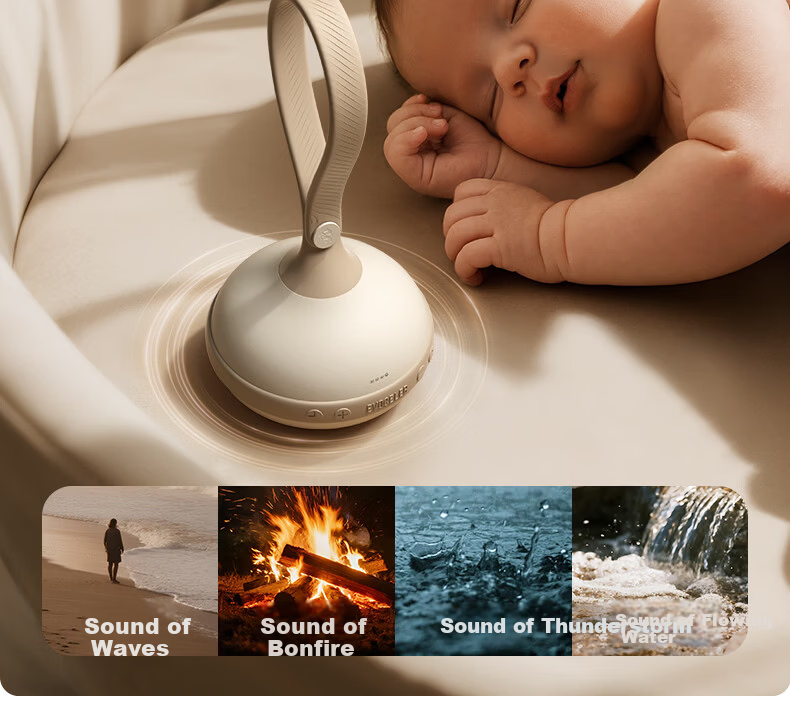 EVOCELER UK Baby Soothing Sleep Device 0-6 Months Portable White Noise Machine Sleep Aid Music Sleeper 10