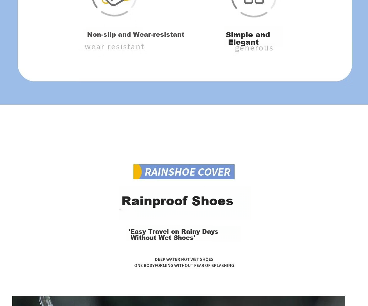 Kelorock Waterproof Sandproof Rain Shoe Covers Outdoor Snowproof Non-slip Wear-resistant Adult Mid-High Boot Covers 4