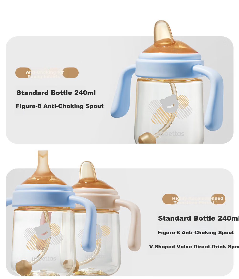 Betis Training Duckbill Cup Baby Water Bottle Infant 6 Months to 1 Year 2 Years Old Children's Direct Drinking Milk Rice 240ml 21