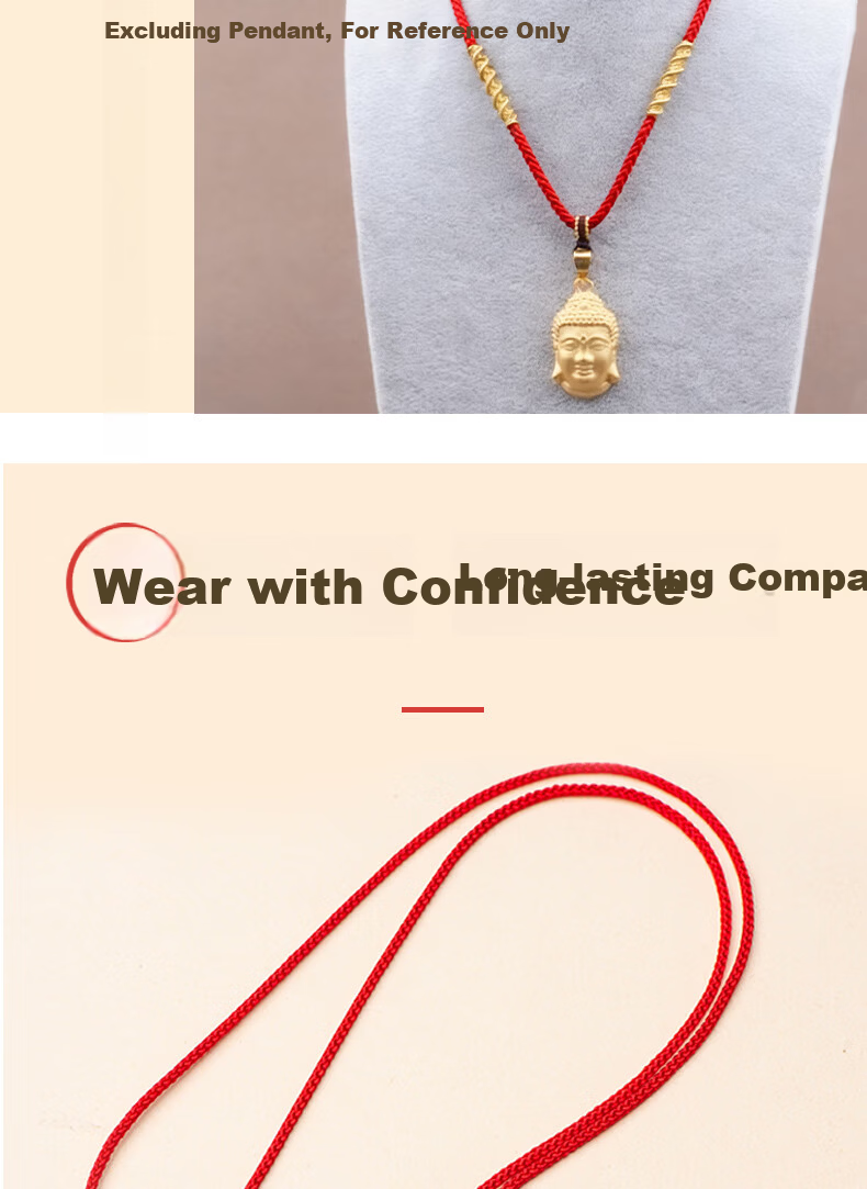 Emei Mountain Crystal Agate Pendant Handwoven Red and Gold Cord Personalized Minimalist Braided Accessories 6