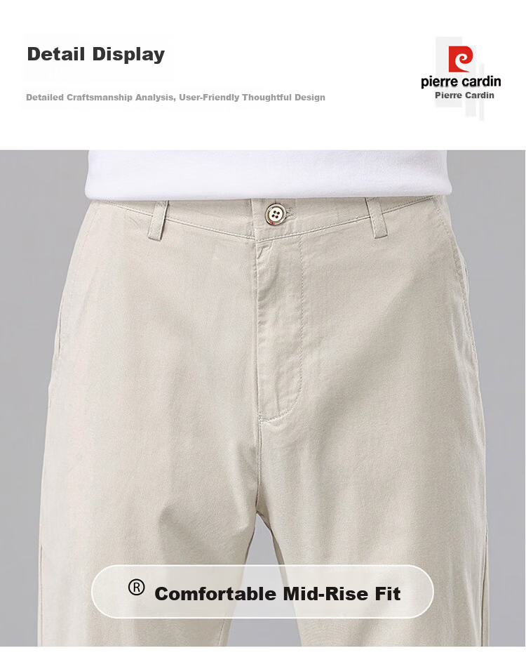 Pierre Cardin Men's Summer Lightweight Casual Pants Linen Loose Straight Business High-End Trousers Beige Gray 29 12